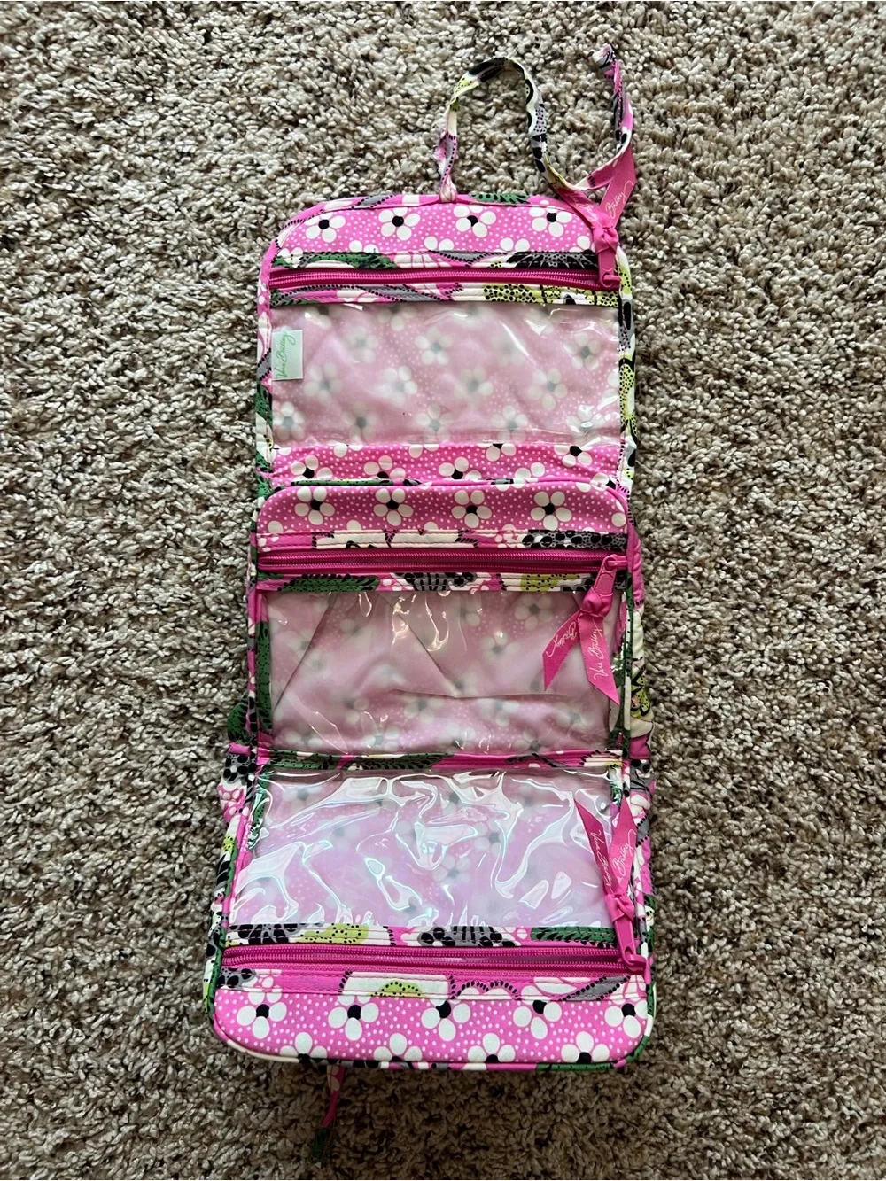 Vera Bradley Pink Quilted Floral travel beauty Bag